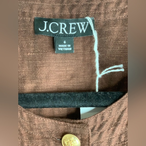 J Crew Elegant Brown Zip Up Short Sleeve Dress. Size-6 - Picture 4 of 4